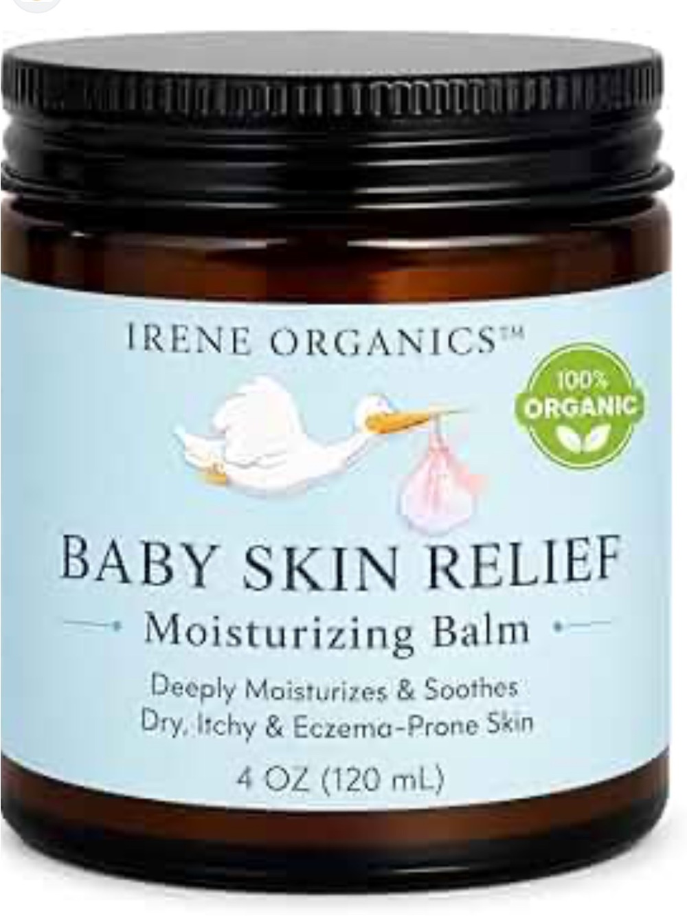 Irene Organics Baby Eczema Relief Balm,Healing Ointment Baby Moisturizing Cream